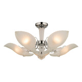 Lampara Colgante Techo 5 Luces Cromada Cristal Caireles