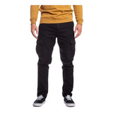 Pantalon Cargo Rusty Charge Hombre Negro Talles Especiales