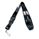 Cinta Lanyards Para Llaves Nike Negro Letras Blancas