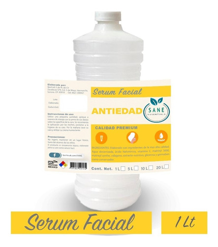 Serum Antiedad Ácido Hialurónico + Vitamina C Y Más 1 Litro Tipo De Piel Todo Tipo De Piel