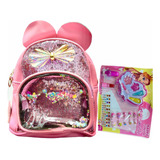 Hermosa Mochila Cartera Niña + Set Maquillaje Ojos Labios