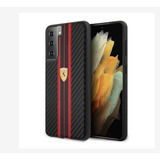 Funda Case Ferrari Lineas Rojas Carbono Samsung S21 Origin