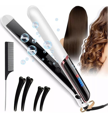 Plancha Para Cabello Temperatura Regulable Con Peine Y Clips