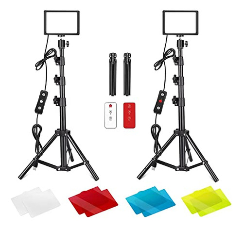 2 Paquetes Luz De Video Led Usb Con Kit De Control Remoto De