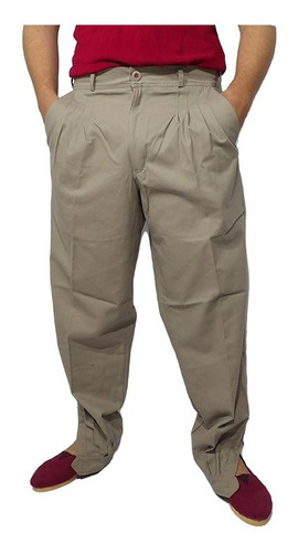 Bombacha De Gaucho Para Hombre De Gabardina Beige Crespo 