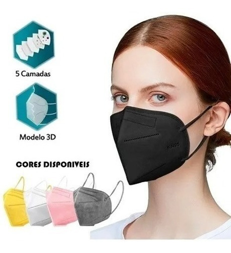 Kit 50 Máscara Kn95 Proteção 5 Camada Respiratória Pff2 N95