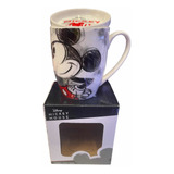 Taza Mickey Mouse De Cerámica Con Tapa 385 Ml 100% Nueva