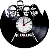 Combo Reloj En Vinilo Lp Metallica + Pin Metálico