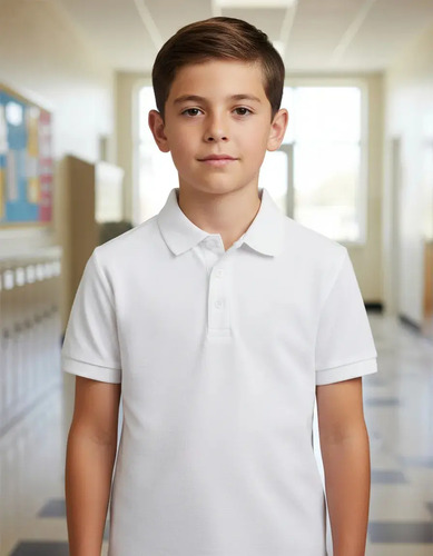 12 Playeras Tipo Polo Escolar Para Niño Y Niña