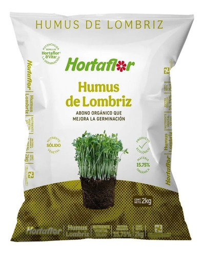 Humus De Lombriz, Abono Orgánico Bolsa De 2kg