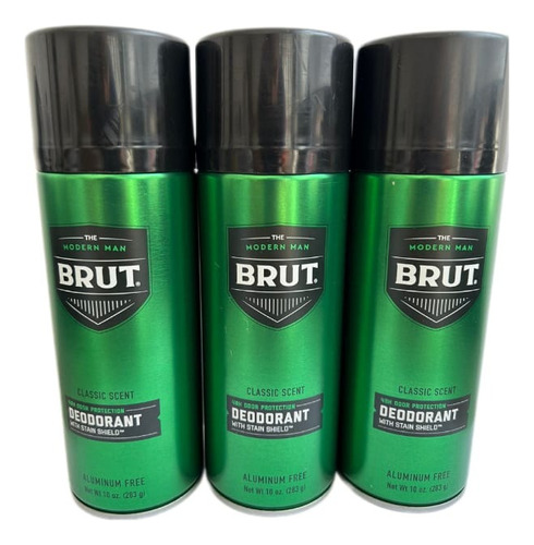 Kit Com 03 Deodorant Brut 24 Hs Importado 283 G - Original -