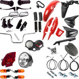 Kit Carenagem + Kit Farol Pisca Cg 125 Fan 2011/13 Vermelho