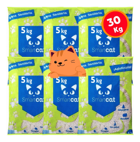 30 Kg  Smart Cat Arena Premium Para Mi Gato  6x5kg
