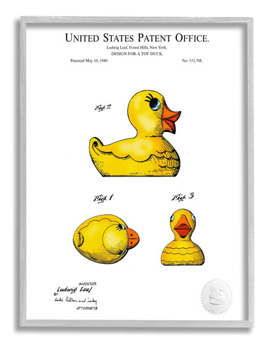 Diagrama De Diseño De Patente Amarilla Del Pato De Goma De J
