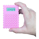 Mini Calculadora De Bolso Pequena Cor Rosa-chiclete Portátil