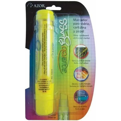 Marcador Para Vidrio Azor Aquarelo Punta Xl Amarillo Neon Amarillo Neón