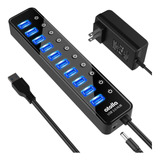 Concentrador Usb 3.0 Alimentado, Atolla 10 Puertos Usb De Ce