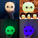 Luminaria Silicone Touch Abajur Led Colorido Recarregavel Usb Criança Lampada Quarto Luuk Young W16 Cor Da Cúpula Panda