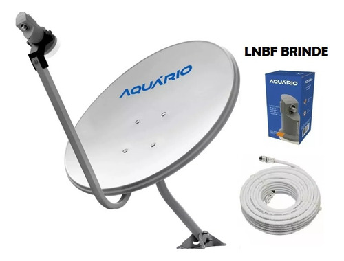 Antena Banda Ku 60cm Aquário Offset Nova Parabólica Lnb Cabo