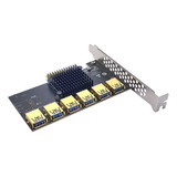 Adaptador Pci-e Para Pci-e 1 Volta, 6 Slots Pci-express, 1x