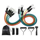 Kit Tubing Pro Elástico Extensor 11 Peças 68kg Bravus Sport