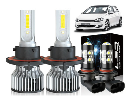 H13/9008 Faro Led Luz Alta / Baja+h10 Kit De Luz Antiniebla