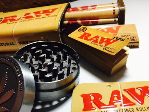 Kit Raw Grinder Picador Papeles Latas Raw Life Roll Aluminio