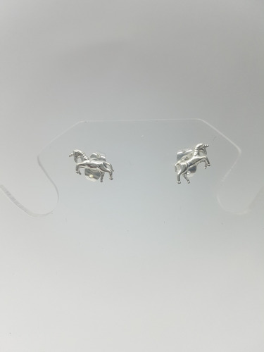 Aretes De Unicornio Plata Ley .925