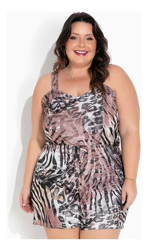 Macaquinho Floral Plus Size