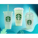 Trío De Vasos Reusables Starbucks Sirena De Coleccion