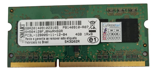 Memória Smart 4gb Pc3l-12800s 1rx8 Sh564128fj8nwrnsq