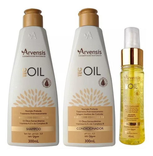 Kit Arvensis Tec Oil Shampoo + Condicionador + Finalizador