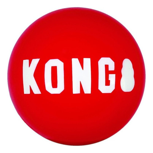 Pack De 2 Pelotas Kong Signature Balls Con Silbato Grande Para Perros, Color Rojo