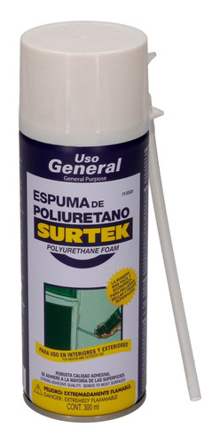 Espuma Poliuretano Multiusos Uso General 300 Ml Surtek