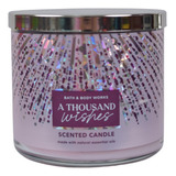 Vela Grande A Thousand Wishes Bath & Body Works 411g Amyglo Color Rosa Scented Candle