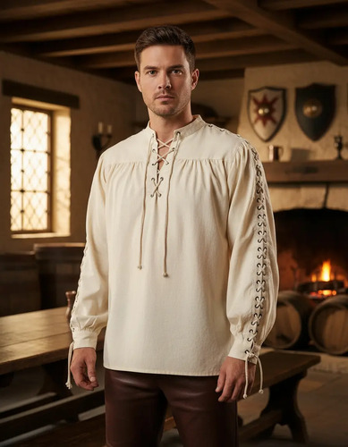 Blusa Para Hombre Pirata Medieval Renacentista