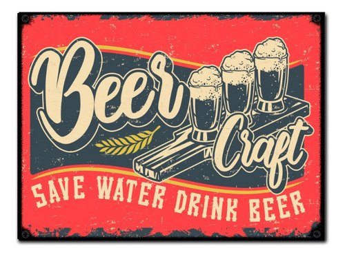 #889 - Cuadro Vintage - Beer Cerveza Poster Bar No Chapa