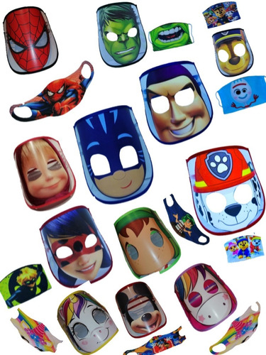 Caretas- Protector Facial  Para Ñinos De Disney /dc /marvel 