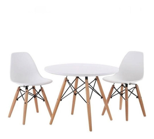 Combo Mesa Eames + 2 Sillas Eames Kids Niños P Alto Impacto