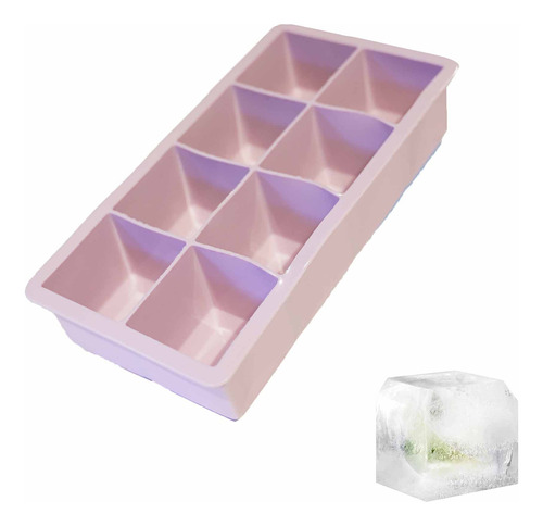 Cubetera De Silicona Xl Ionify Para 8 Cubos De Hielo Color Lila Pastel