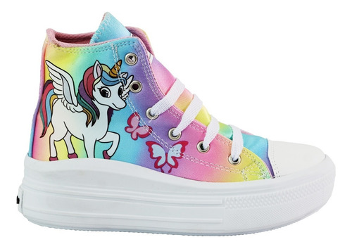 Tenis Niña Unicornio Bota Botin Colores Urbano Colores Kuali