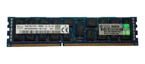 Memoria Hp 16gb 2rx4 Ddr3-1866 Rdimm 712383-081 @