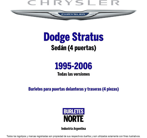 Burlete Chrysler Dodge Stratus 95-06prtax4 Foto 2