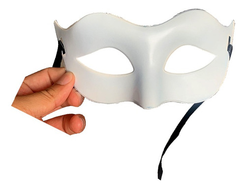 20 Máscara Branca Meio Rosto Lisa Carnaval Festa Diversão