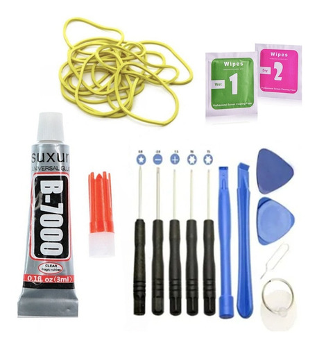 Kit Reparo Tampa Traseira Celular Cola B7000 + Ferramentas