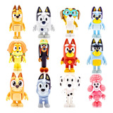 12pcs Bluey Familia Y Amigos Figura Modelo Juguete Regalo