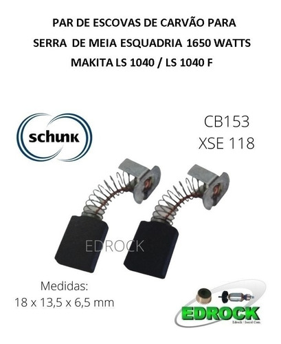 Carvão Serra Meia Esquadria 1650w Makita Ls 1040 / Ls 1040 F