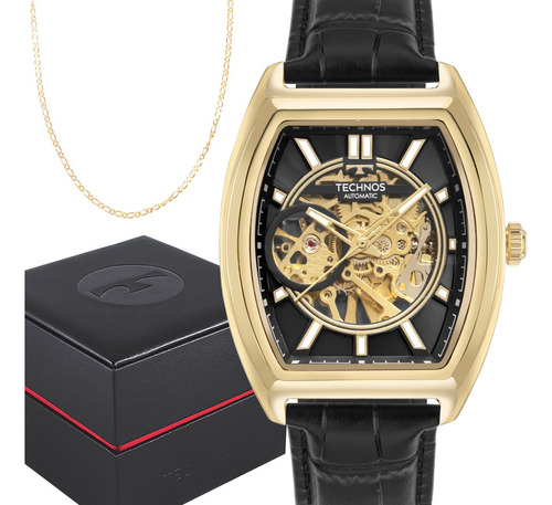 Relógio Technos Masculino Automático Dourado Garantia Luxo