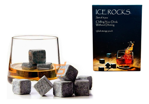 Set X9 Stones Verdadero Whisky Rocas Reemplaza Hielo