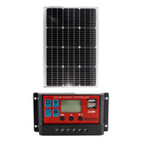 Kit Panel Solar 60wp 60 Watts Con Regulador De Carga 10 Amp